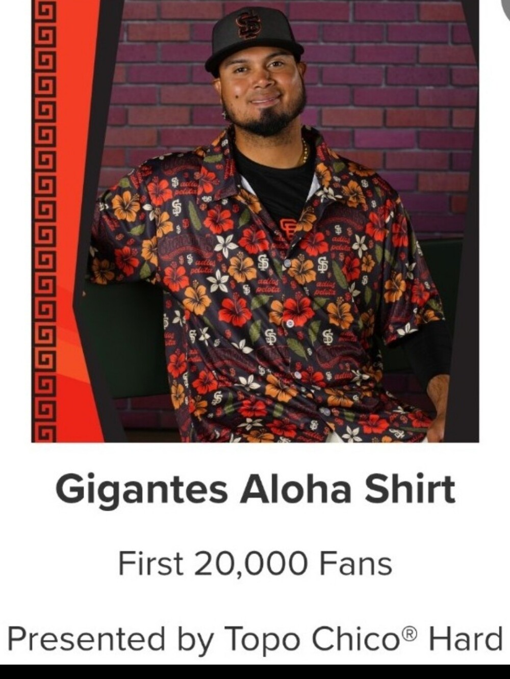 NEW SGA San Francisco Gigantes Aloha Shirt - Black Floral -M Or XL